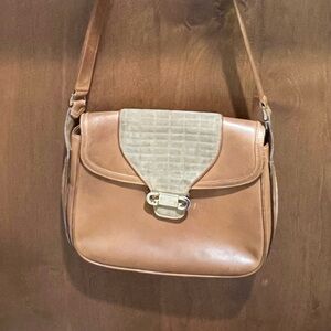 Vintage Gucci (1970s) Suede and Leather Shoulder Handbag